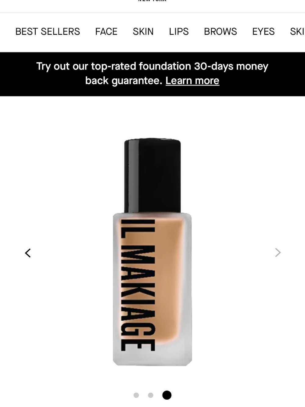 IL MAKIAGE Foundation in Warm Beige with Black Cap